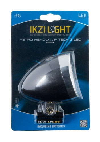 Load image into Gallery viewer, Koplamp Retro LED Zwart Batterij
