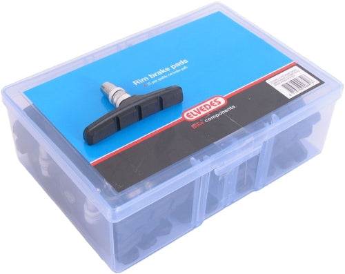 Load image into Gallery viewer, remblokken V-brake 72 x 15 mm zwart 50 stuks
