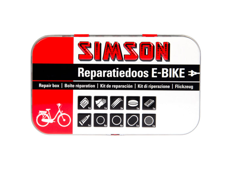 Load image into Gallery viewer, reparatiedoos E-bike aluminium rood wit 14-delig
