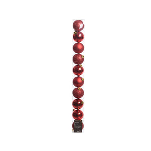 Decoris kerstballen kerst rood van kunststof dia 6 cm 10-delig