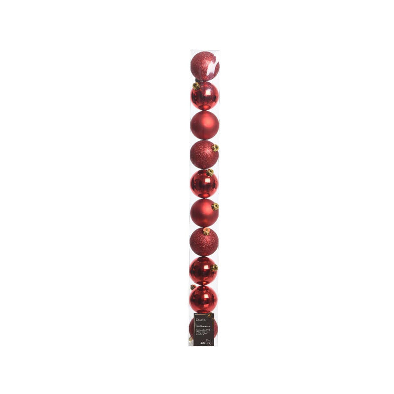 Chargez l'image dans la visionneuse de la galerie, Decoris kerstballen kerst rood van kunststof dia 6 cm 10-delig
