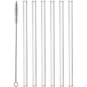 Montana glazen rietjes 6 stuks 20cm met borsteltje
