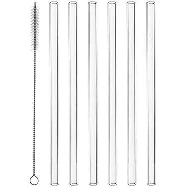 Montana glazen rietjes 6 stuks 20cm met borsteltje