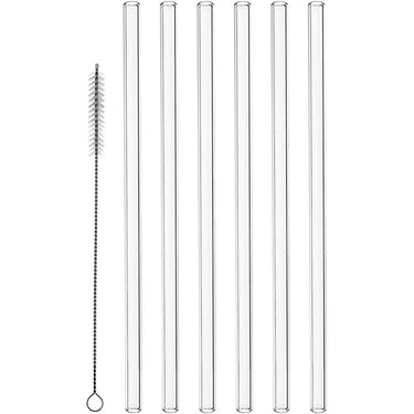 Montana glazen rietjes 6 stuks 23cm met borsteltje