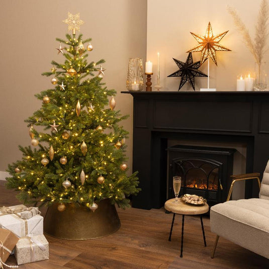 Decoris onbreekbaar kerstballenset 59 assorti ballen met 1 piek licht goud parel butterscotch