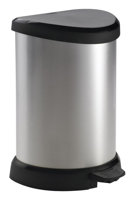 Curver decobin prullenbak - 15l - metallic - recycled kunststof