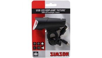 Simson koplamp Future usb 30 lux stuurbocht