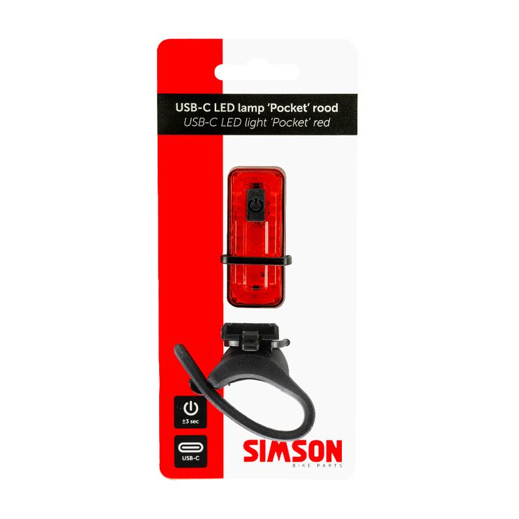 Load image into Gallery viewer, Simson usb-c led lamp &#39;pocket&#39; rood
