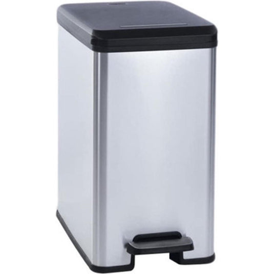 Curver decobin slim afvalbak 25l zilver