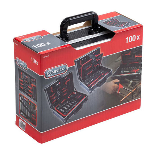 Connex gereedschapskoffer 100 delig alukoffer