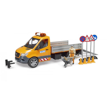 Bruder mercedes-benz sprinter wegenbouw + figuur en accessoires