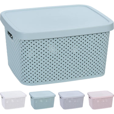 Storage solutions opbergdoos met deksel 7 liter 27,4x22x15cm kunststof 4ass