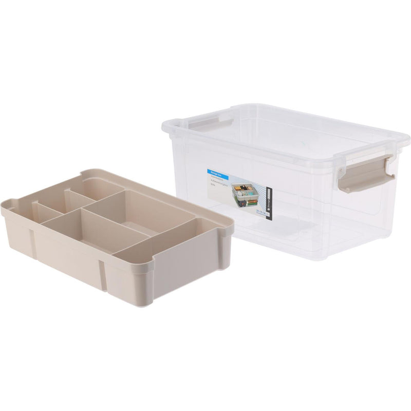 Chargez l'image dans la visionneuse de la galerie, Storage solutions opbergbox kunststof met inzet 5l 29x19x14cm
