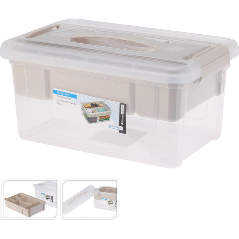 Chargez l'image dans la visionneuse de la galerie, Storage solutions opbergbox kunststof met inzet 5l 29x19x14cm
