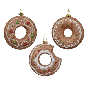 Decoris kersthanger donut van kunststof dia10x3,5cm