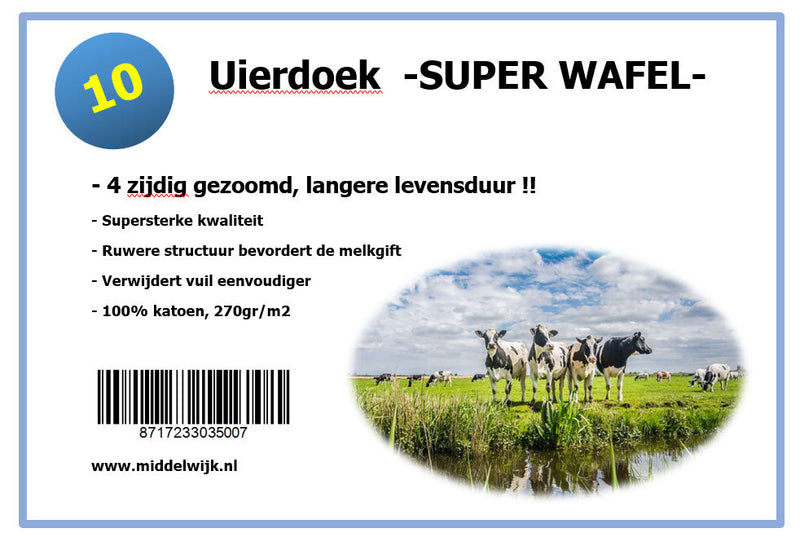 Afbeelding laden in galerijviewer, Producten uierdoek melkdoek super wafel 100 katoen 45x45cm 4 zijdig
