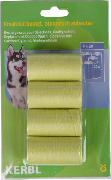 Hondenpoepzakjes groen 4x20st biologisch afbreekbaar