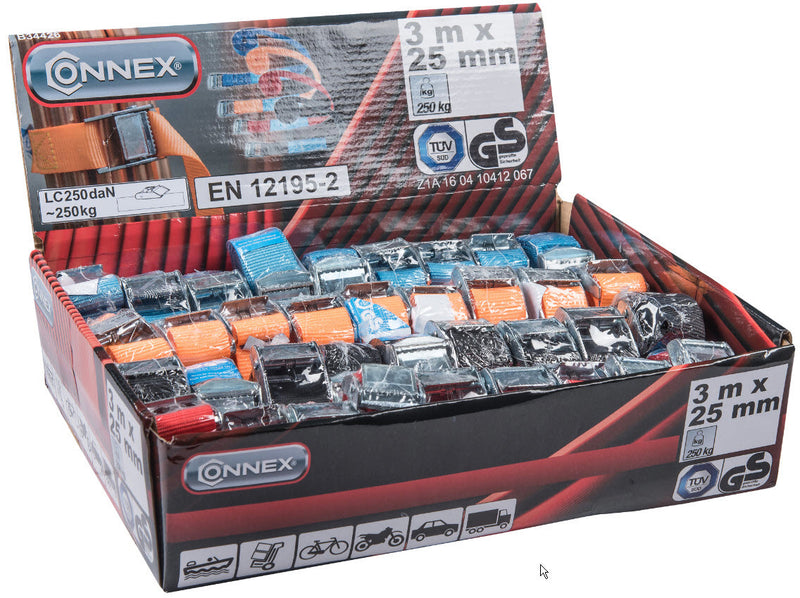 Load image into Gallery viewer, Connex spanriem - spanband 3m x 25mm pes 250kg - b34426
