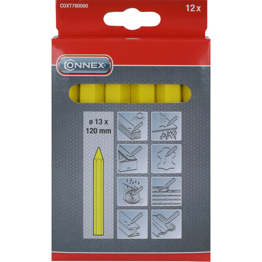 Connex krijt vettig geel 12st - coxt780560