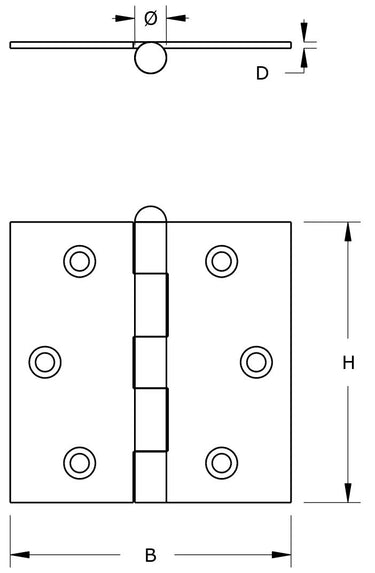 Producten scharnier verzinkt rechte hoeken losse pen 63x63cm