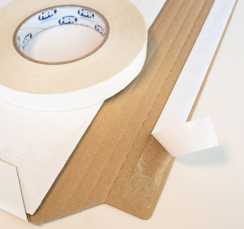 Load image into Gallery viewer, Hpx producten dubbelzijdig papier tape wit 19mm x 50m

