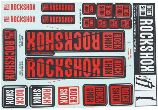 Rockshox dekor set decal set red