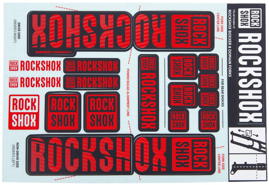 Rockshox decor set decal set red