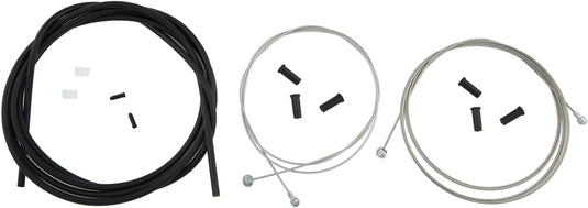 Contec remkabelset stop+ ct brake cable set stop+ steel fr+rear compl black