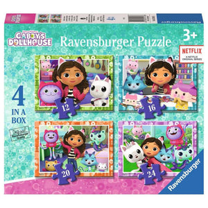 Ravensburger 4-in-1 puzzel gabby's dollhouse 12 16 20 24 stukjes