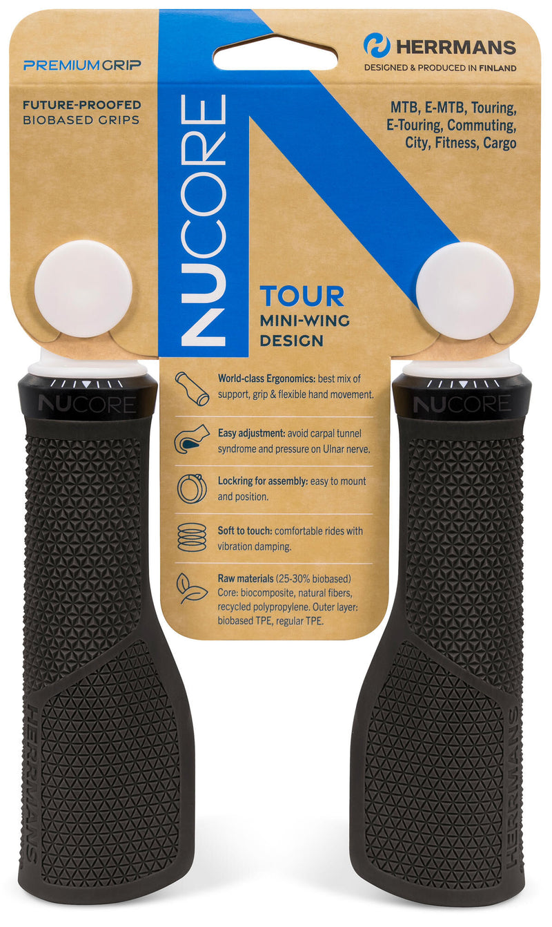 Load image into Gallery viewer, Sturmeyarcher herrmans handvatset nucore tour peak 130 130mm zwart
