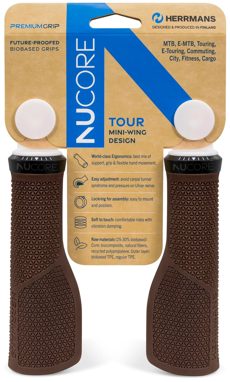 Load image into Gallery viewer, Herrmans handvatset nucore tour peak 130 130mm bruin
