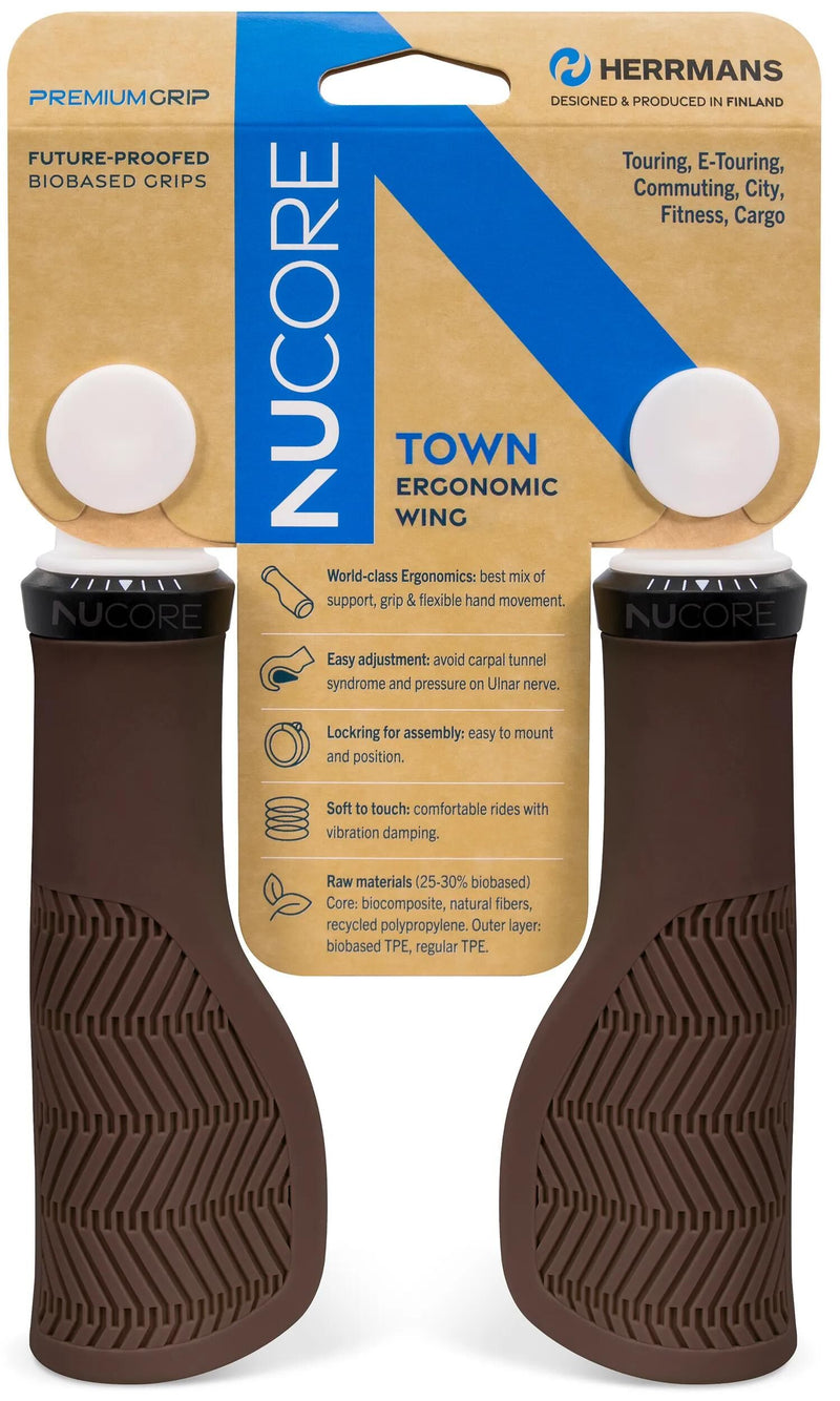 Load image into Gallery viewer, Herrmans handvatset nucore town wave 130 130mm bruin
