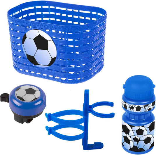 Messingschlager zubehör korb, glocke, trinkflasche set messingsch.soccer basket bell bottle