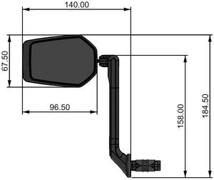 Contec achteruitkijkspiegel e-view evo ct rear-view mirror e-vie evo l m.dazz lens