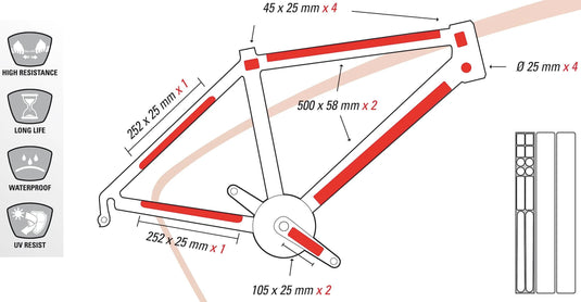 Zéfal rahmenschutz skin armor frame prot. skin armor size l 14 parts