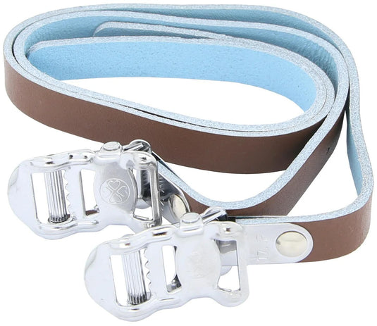 Contec pedalriemen leather strap ct pedalstrap leather leather brown 2pcs