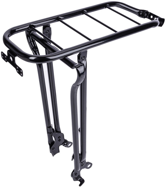 bagagedrager met klapstandaard 28 inch staal zwart