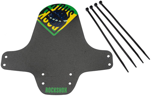 Rockshox spatlap, voorwiel fender clip-on fender rs black brazil flag