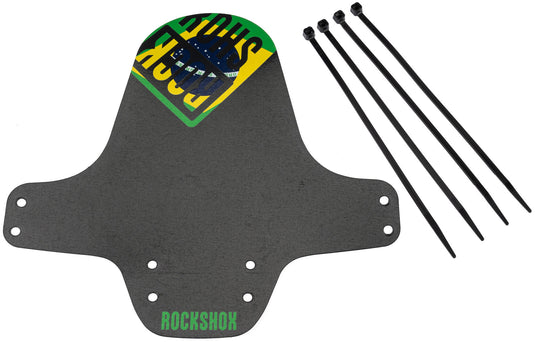 Rockshox spatlap, voorwiel fender clip-on fender rs black brazil flag