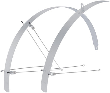 Contec spatbordset flat fender ct fender set flat fender 28 32mm alu silver