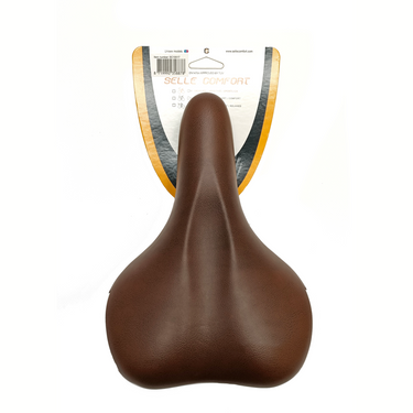 Selle comfort zadel ride. bruin met witte bumpers, zonder strop