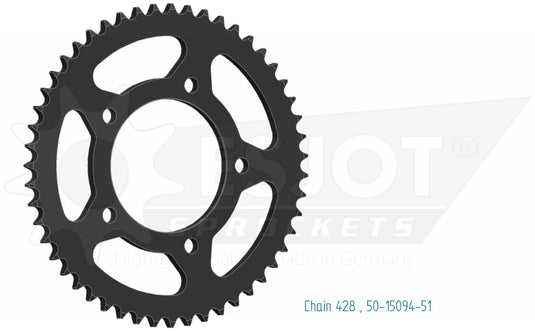 Esjot chain wheel 428 51z steel silver