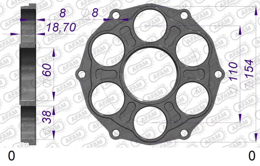 Afam sprocket carrier aluminum black 6 hole mil