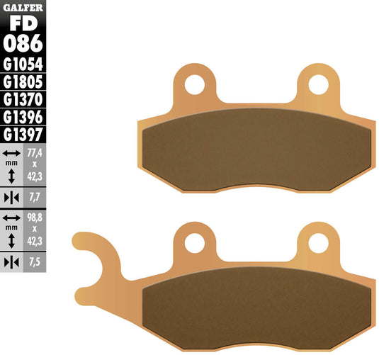 Galfer remblokken fd086 brake pad fd086 g1370 sintered metal