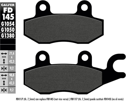 Galfer bremsbelag fd145 brake pad fd145 g1054 organic