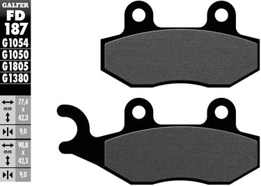 Galfer remblokken fd187 brake pad fd187 g1054 organic