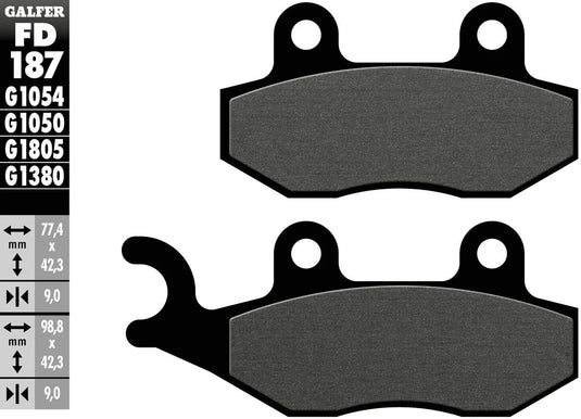 Galfer bremsbelag fd187 brake pad fd187 g1050 organic
