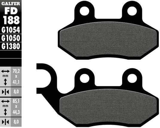 Galfer bremsbelag fd188 brake pad fd188 g1050 organic scooter