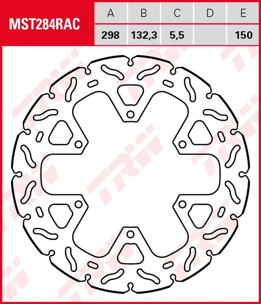 Trw remschijf mst284rac rotor mst284rac rigid