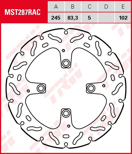 Trw bremsscheibe mst287rac rotor mst287rac rigid